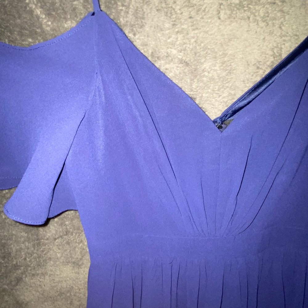 navy blue off the shoulder prom dress